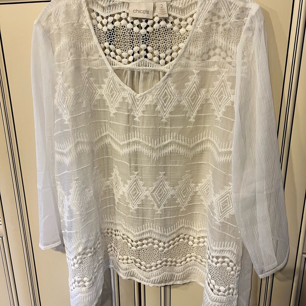 Chico's Ivory Lace Blouse